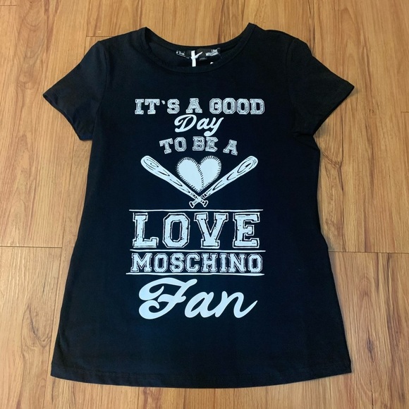 Love Moschino “it’s A Good Day” Black T-Shirt - Picture 4 of 11